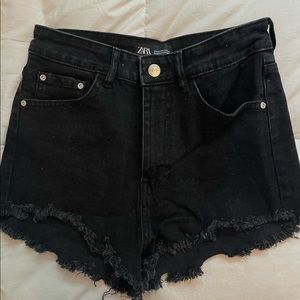 ZARA black denim shorts